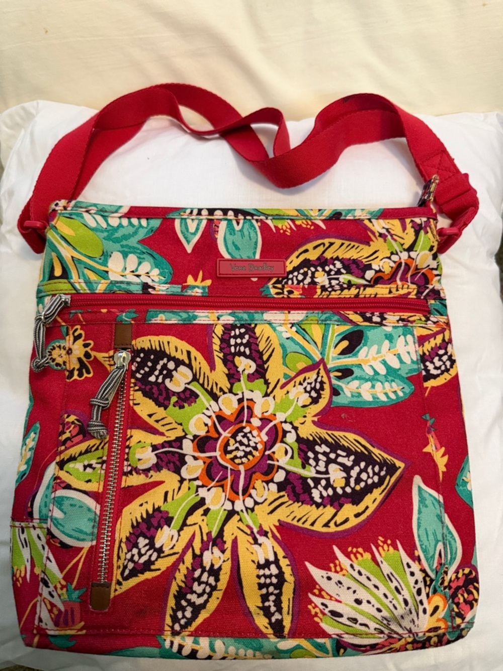 Vera Bradley Red Floral Pattern Crossbody